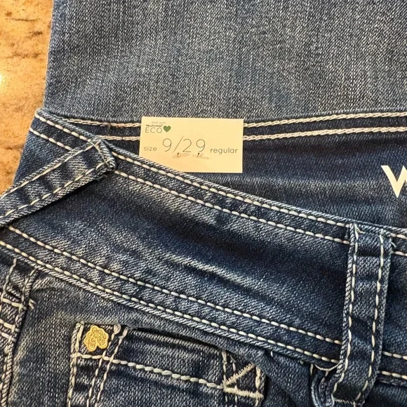 Wallflower Women's Boot Cut Jeans in Classic Blue - Picture 9 of 12